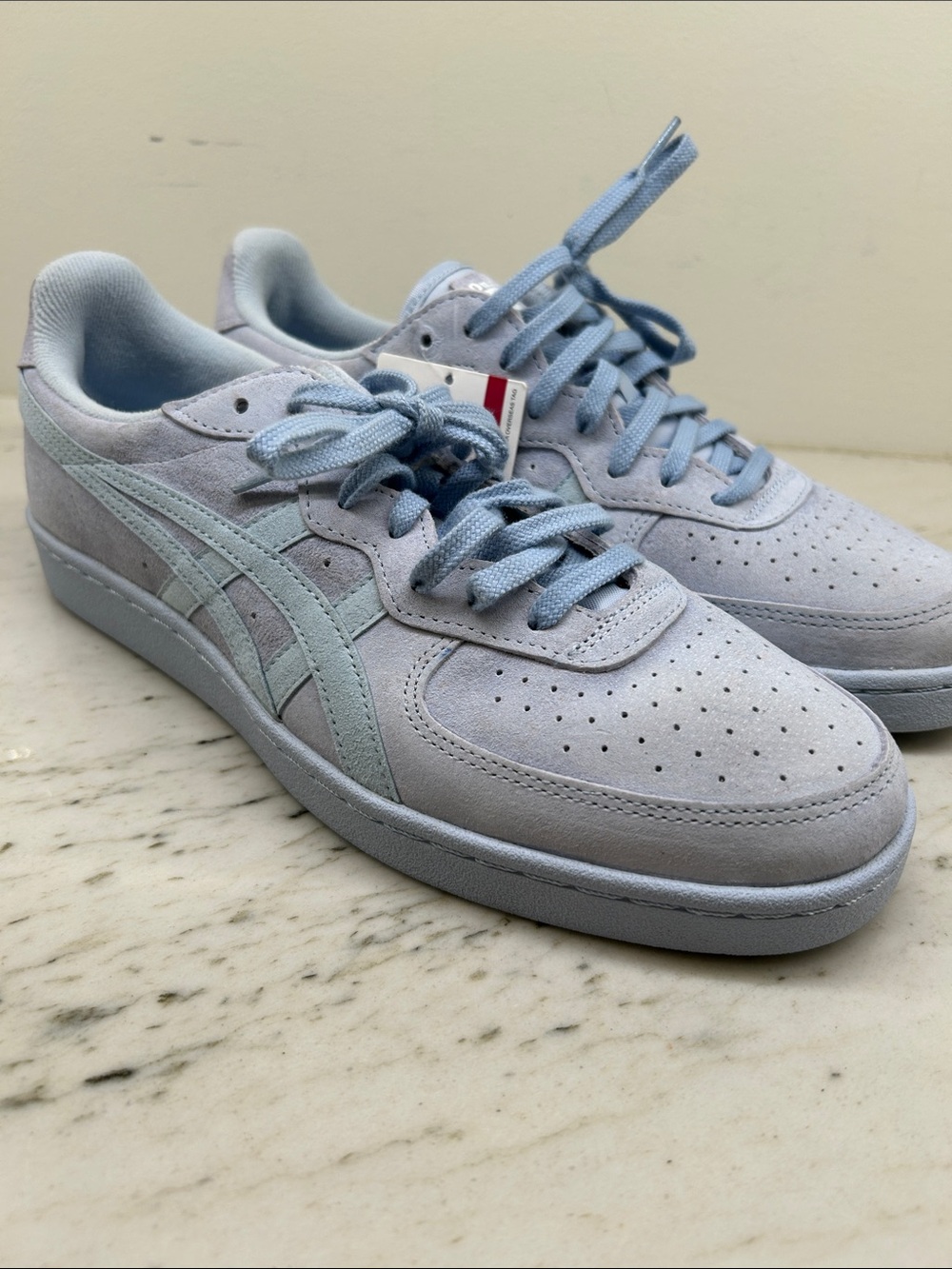 Asics Women’s Pale Blue Suede Low-Top Sneakers